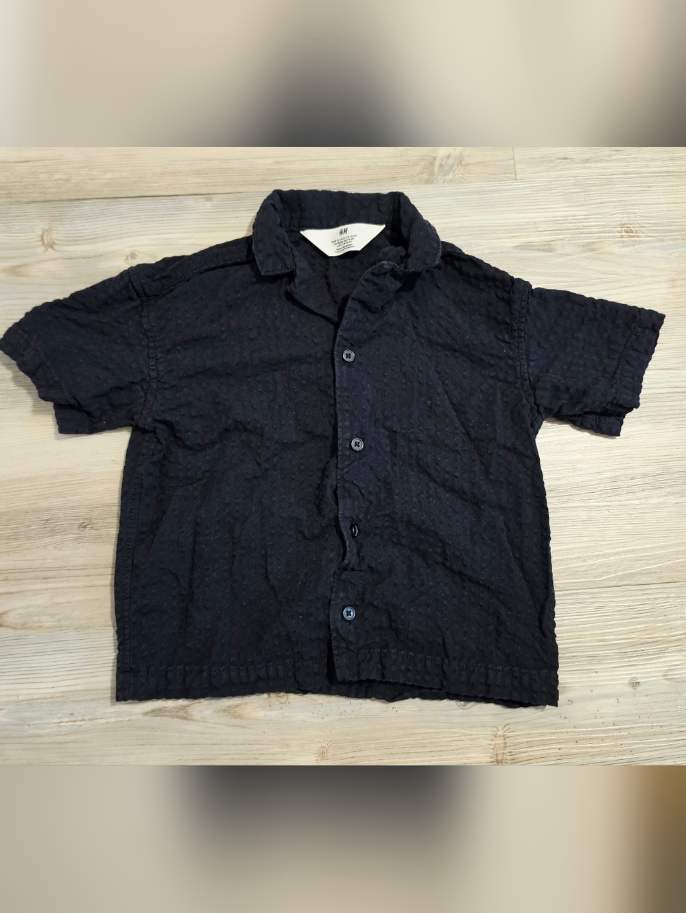 H&M Toddler Boys Black Button Down Shirt Size 2t